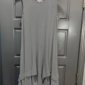 Habitat Striped Monochrome High Low Dress
